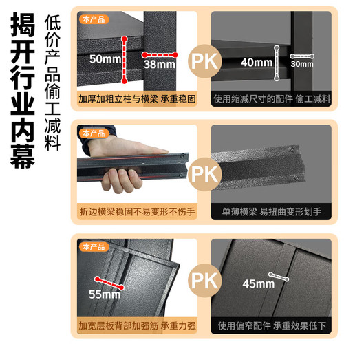 厨房置物架落地多层微波炉烤箱电器收纳架子多功能家用储物货架