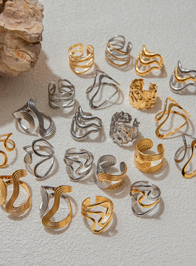 欧美戒指钛钢不掉色轻奢高级感指环不锈钢饰品rings