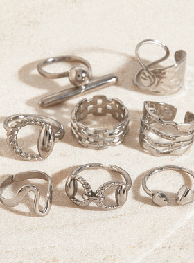 欧美钢色戒指钛钢不掉色轻奢高级感不锈钢饰品rings