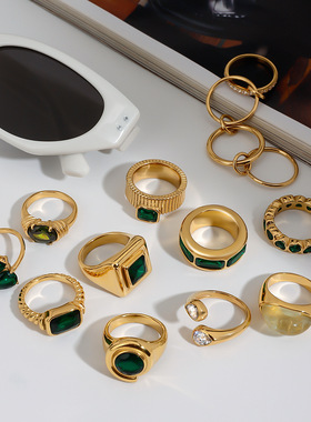 欧美不锈钢戒指钛钢不掉色女小众设计指环不掉色饰品ring