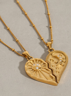 欧美爱心钛钢项链轻奢高级感配饰不掉色不锈钢项饰品