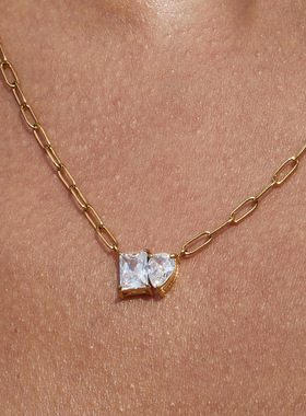 欧美钛钢锆石项链高级感锁骨链不掉色钛钢饰品女爆款