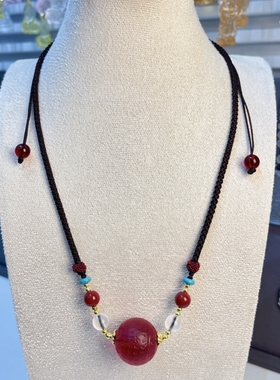 原创心经珠项链静心养性古法琉璃