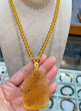 古法琉璃关公108颗琉璃珠项链