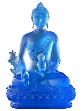 药师佛像莲花古法琉璃单层11公分