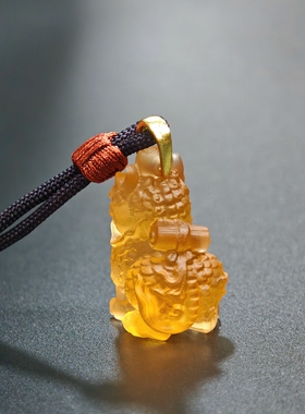 惠古琉璃火麒麟项链吊坠