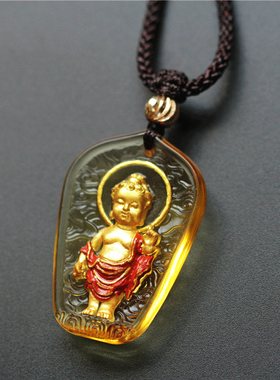 项链饰品护身平安古法琉璃宝宝佛