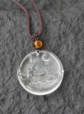 古法男女款琉璃观自在菩萨吊坠