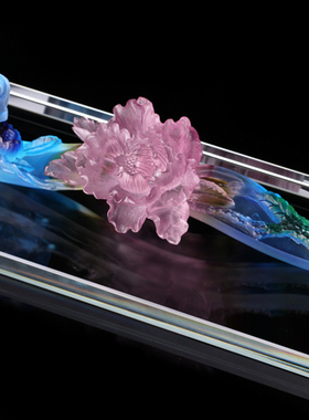 古法琉璃祝福如意书房办公桌摆件