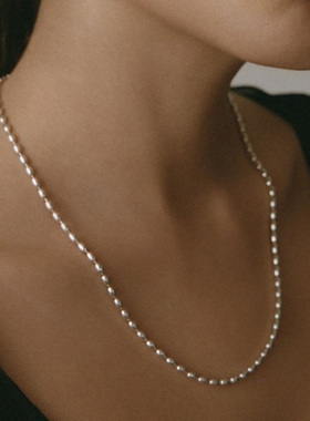 简约精致气质小米珠锁骨项链