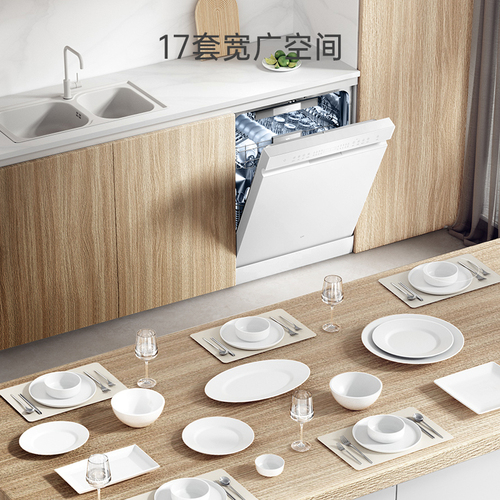 优盟UD17B洗碗机白色全自动家用大容量17套台式嵌入式小型消毒