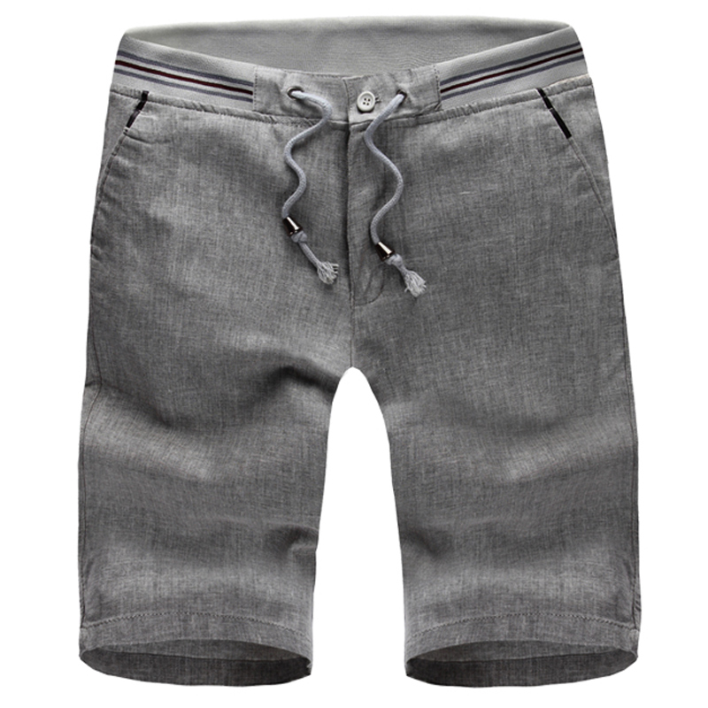 比菲力男亚麻短裤五分裤夏季薄款透气松紧腰带