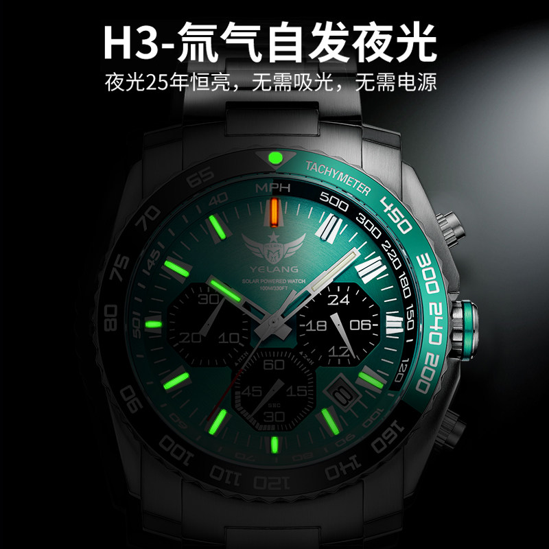 蓝顿豪爵野狼光能光动太阳能男表 蓝顿豪爵手表国产腕表