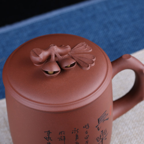 笑口常开原矿底槽青名家杨良君全手工紫砂杯性价比高中秋节送礼 - 图0
