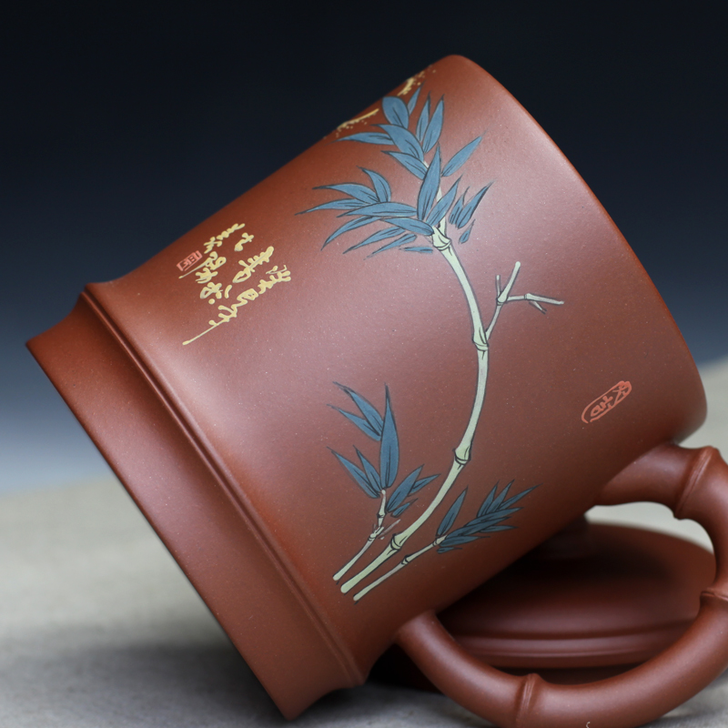 竹节杯 实力派工艺员王夕(锡)珍全手工原矿底槽青品茗茶壶500cc