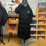 The north face, бархатный ветрозащитный длинный пуховик, утиный пух, длина макси