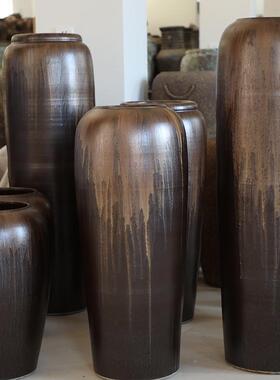 Atpeun厂家直销 景德镇陶瓷 复古花瓶落地大花瓶颜色釉酒店会所