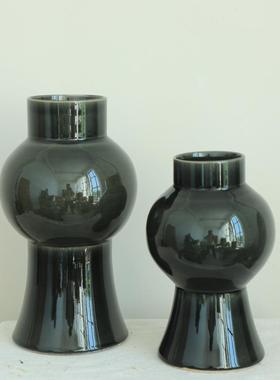 Atpeun景德镇颜色釉雅间花瓶陶瓷家居摆件插花花器新中式茶室茶道