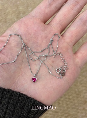 粉色爱心吊坠项链高级感轻奢小众