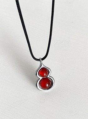 红色福禄葫芦吊坠项链本命年高档