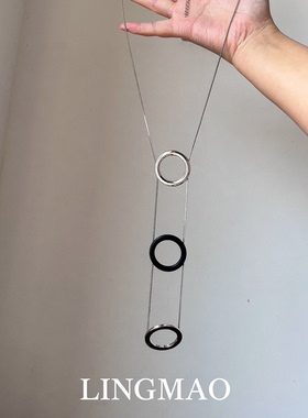 复古双环几何项链高级感轻奢小众