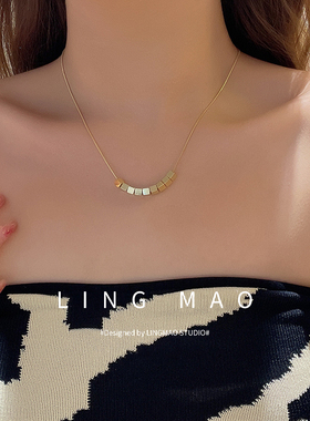 简约设计感小方块项链轻奢小众款