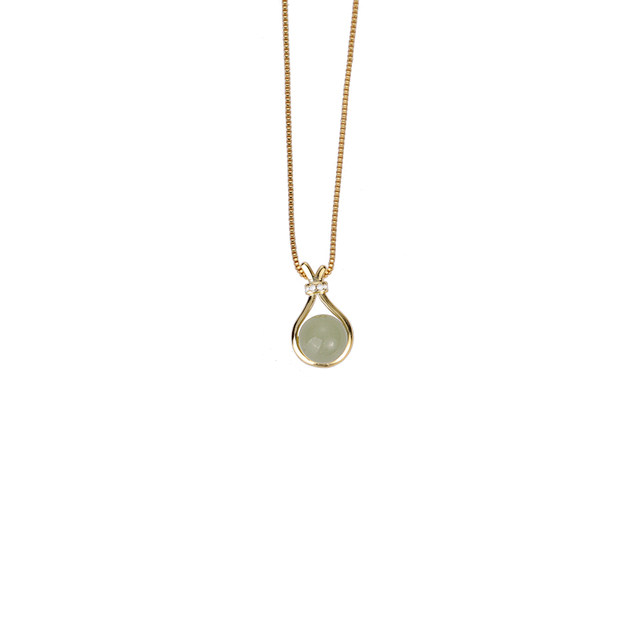 925 Sterling Silver Lucky Bag and Hetian Jade Necklace for Women Light Luxury