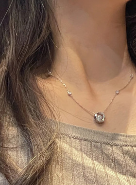 s925纯银莫比乌斯环项链女毛衣链