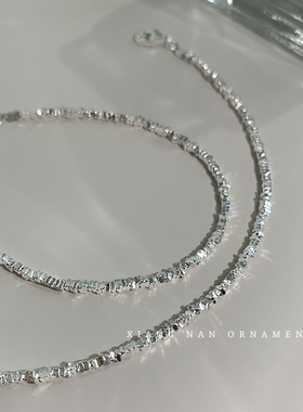 925纯银三角碎银手链女轻奢小众