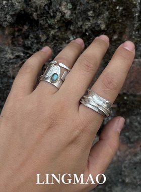 仿月光石戒指小众设计高级感轻奢