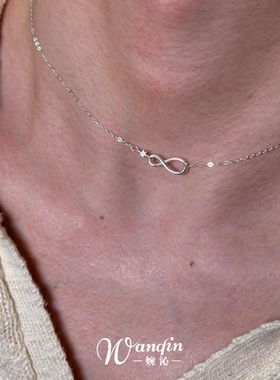S925纯银莫比乌斯环项链极简时尚