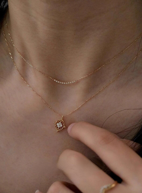 微笑mini排钻项链简约高级感轻奢