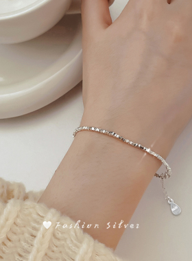 925纯银碎银子珍珠手链轻奢小众