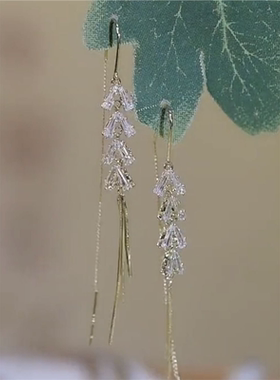 麦穗流苏耳环长款树叶耳线不掉色