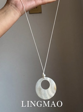 韩系ins简约圆形镂空吊坠高级感