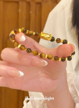 新中式金色法棍猫手串复古高级感