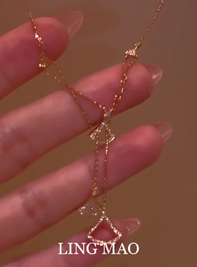 复古爆闪满钻裙摆流苏项链高级感