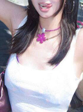 多巴胺紫色花朵贝壳串珠项链小众