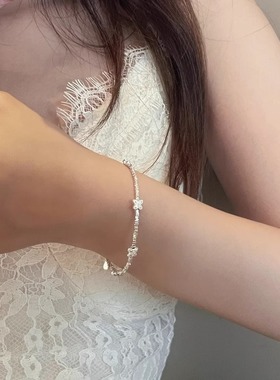 S925纯银蝴蝶碎银子手链女手饰春