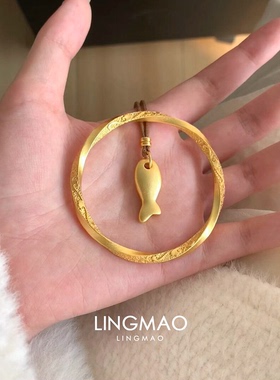 磨砂小金鱼编绳项链轻奢小众气质