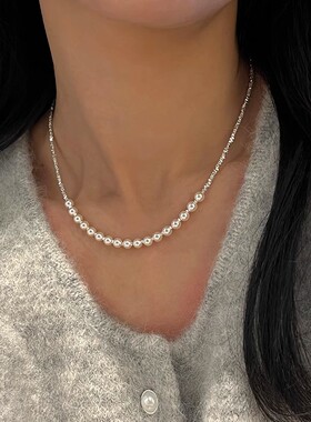 s925纯银仿珍珠项链女款轻奢百搭