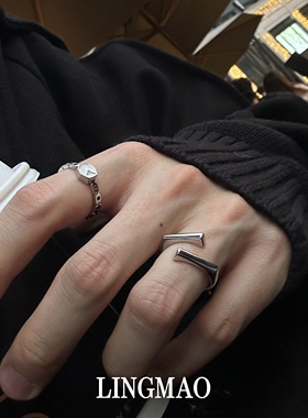 几何不规则光面钟表戒指轻奢小众