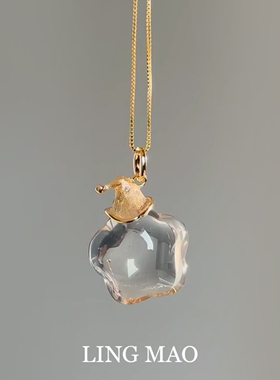 清透水润星星帽子吊坠项链高级感