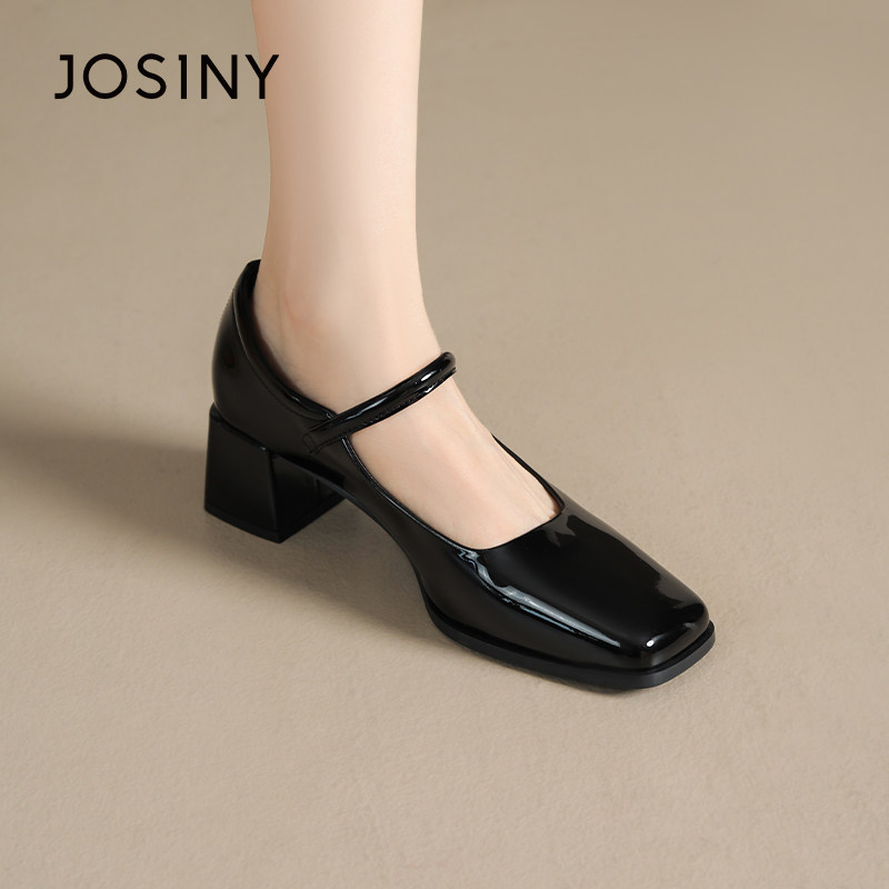 卓诗尼复古小香风玛丽珍鞋女2025春季新款法式高跟鞋粗跟方头单鞋,淘宝优惠券,粉丝福利购,淘宝优惠卷