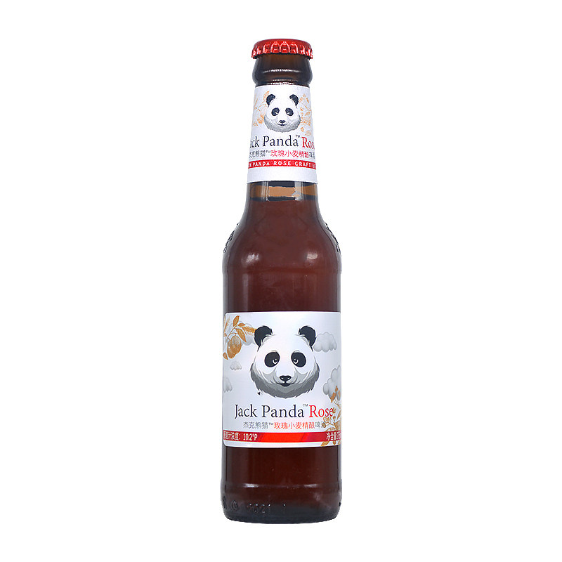 杰克熊猫 精酿小麦玫瑰味啤酒275ml*24瓶整箱装 小瓶国产经典白啤