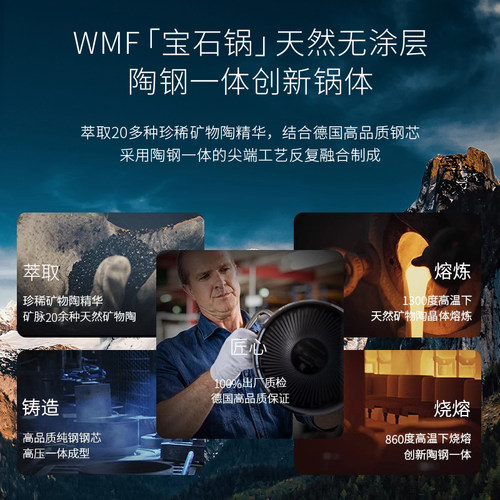 德国福腾宝WMF奈彩米进口锅具套组家用炒锅压力锅煎锅汤奶珐琅锅 - 图3
