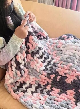超粗冰条线手指编织diy