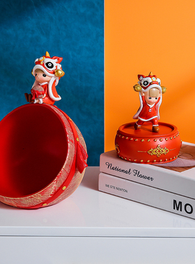 福宝居树脂摆件国潮客厅卧室收纳