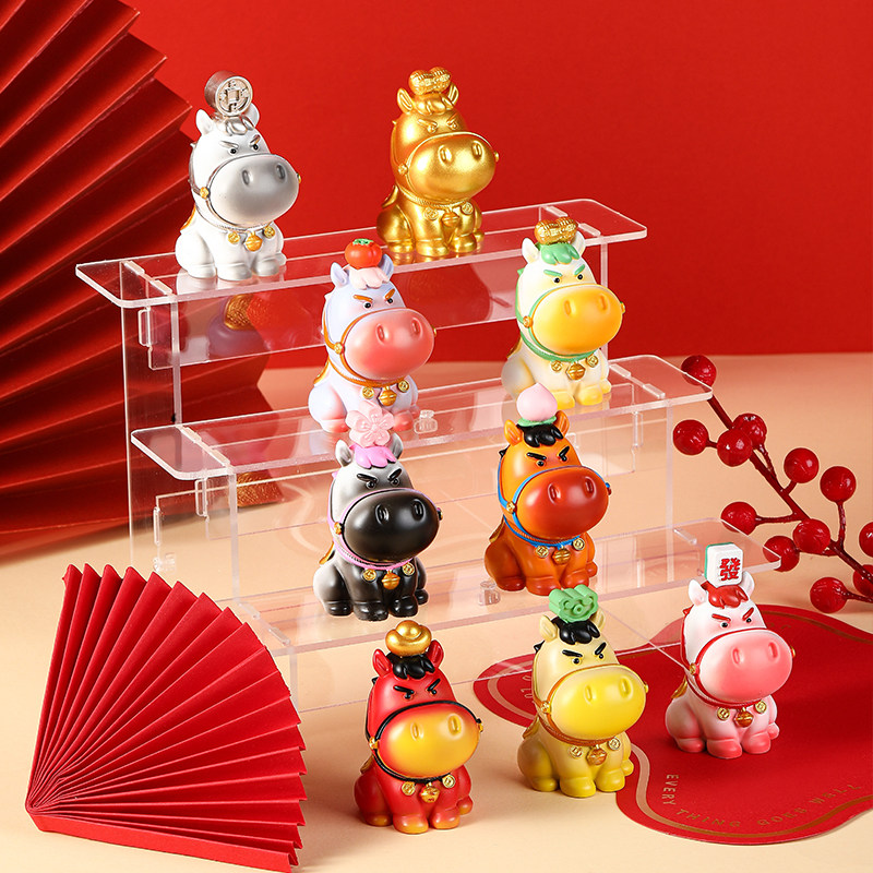 国潮八骏迎福摆件生肖马年吉祥物可爱小马盲盒伴手礼公司年会送礼,淘宝优惠券,粉丝福利购,淘宝优惠卷