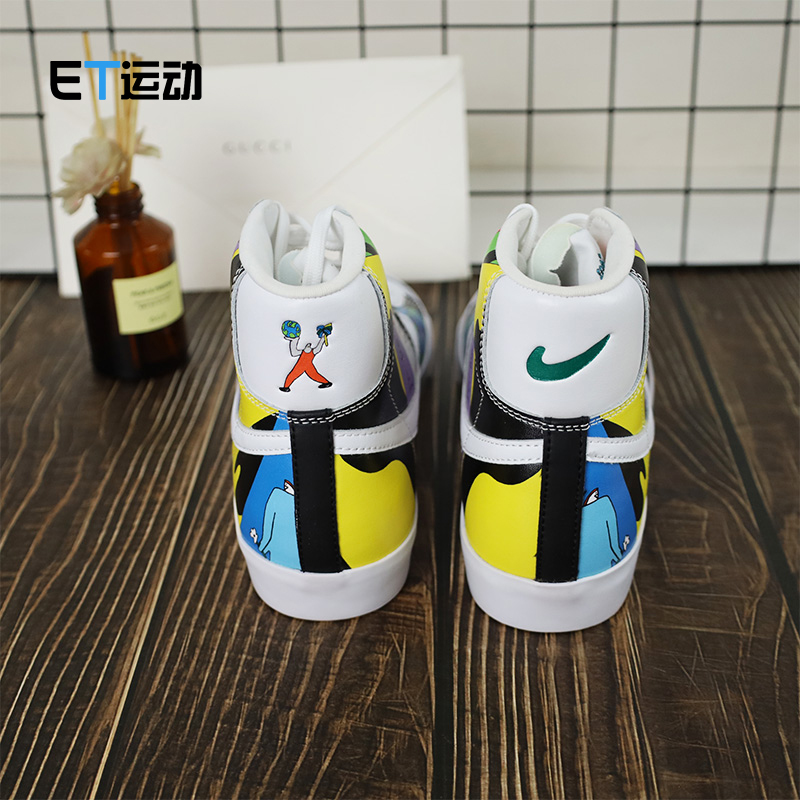 Nike Blazer x Ruohan Wang耐克联名涂鸦男中帮板鞋CZ3775-900-图2